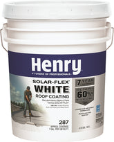 Henry HE287SF871 Elastomeric Roof Coating, White, 5 gal Pail, Cream